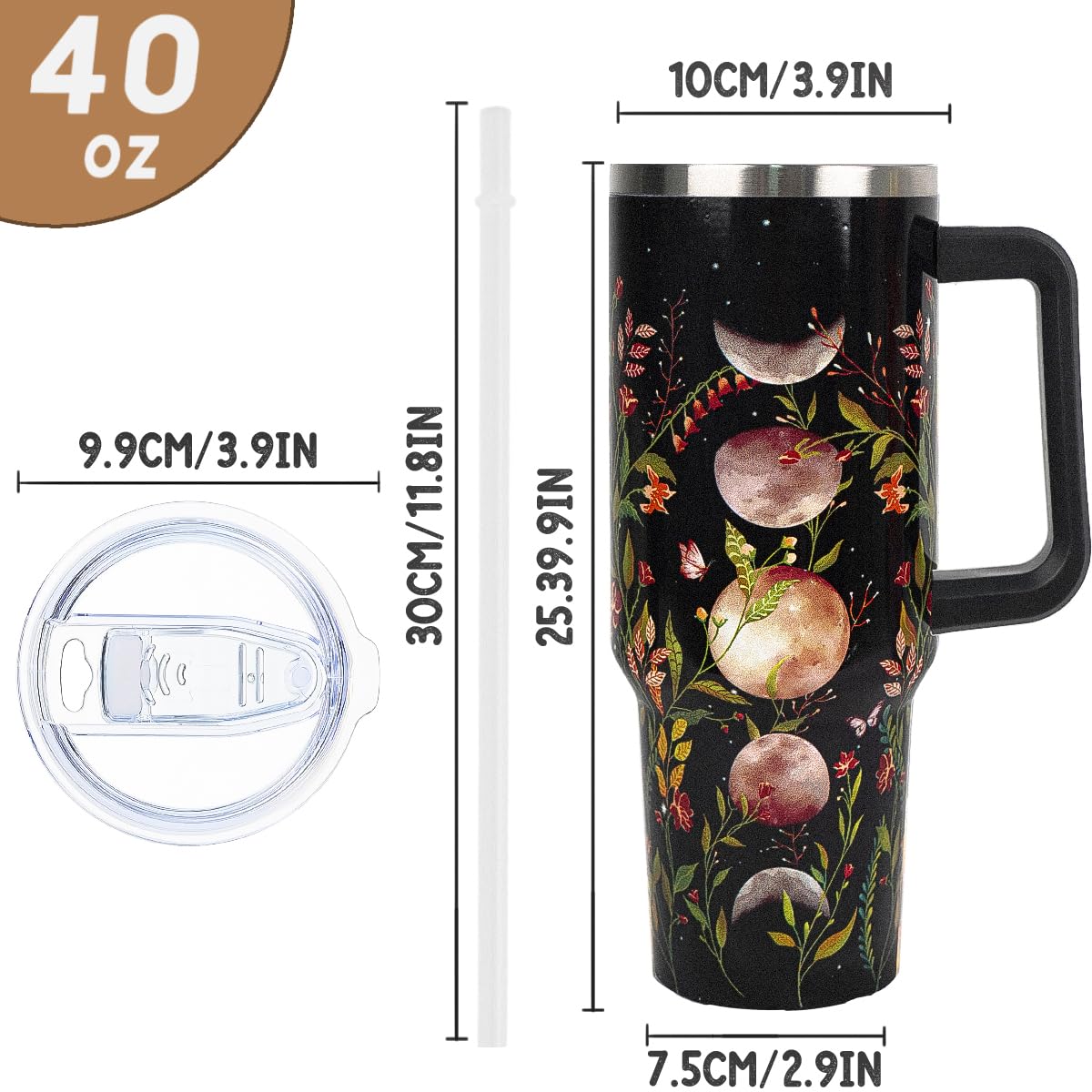 Rcvlauf vaso térmico gótico con acabado negro, resistente y duradero.