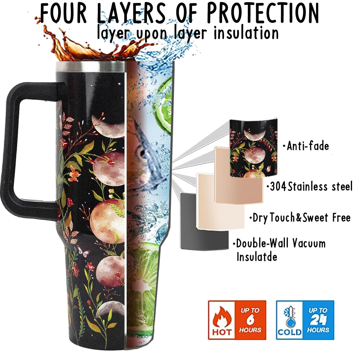 Rcvlauf vaso térmico gótico con aislamiento de doble pared para mantener temperatura.