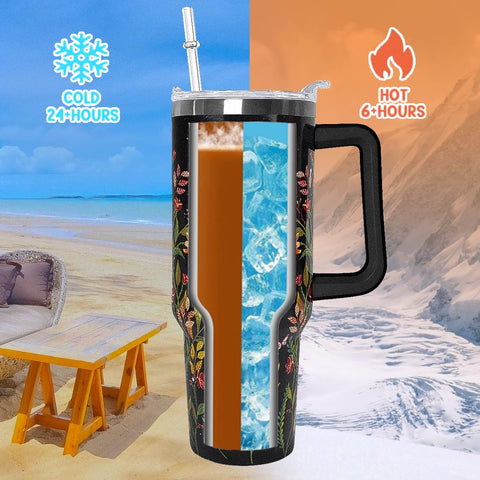 Rcvlauf vaso térmico gótico con diseño elegante, perfecto como regalo para Día de Brujas.