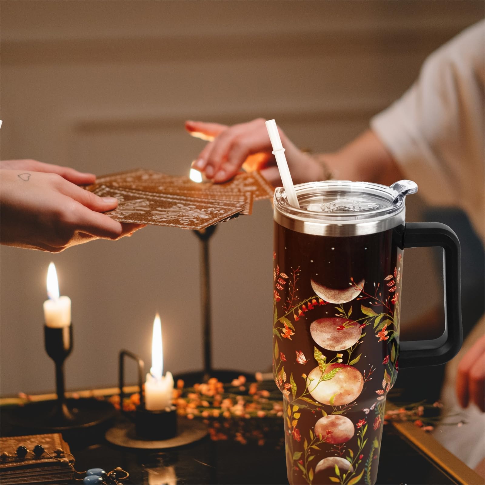 Rcvlauf vaso térmico gótico con asa ergonómica, uso diario cómodo.