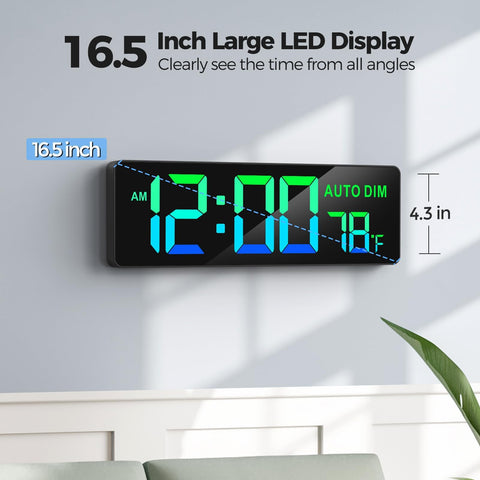 REACHER reloj-pared-digital con control remoto y atajos de temporizador
