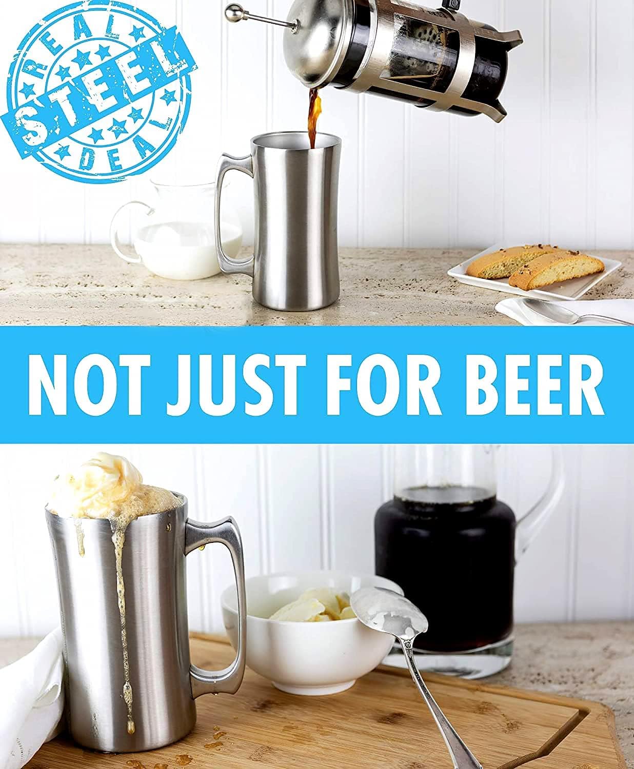 Real Deal Steel vaso para IPA y cervezas, experiencia fresca en cada sorbo.