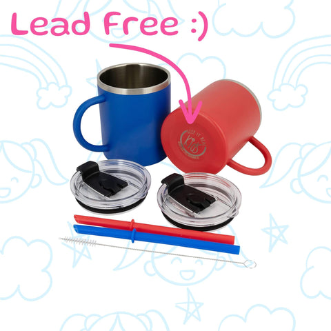 Real Deal Steel Keep It Real Kids Mugs acabado en polvo con colores durables.