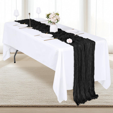 RealBox mantel gasa negra, bodas y fiestas con toque elegante