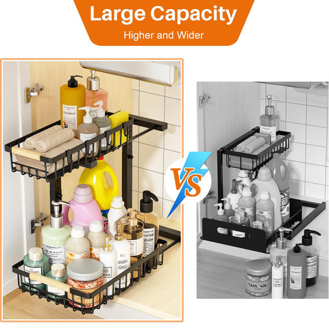 REALINN cajón inferior amplio para botellas altas y productos de limpieza