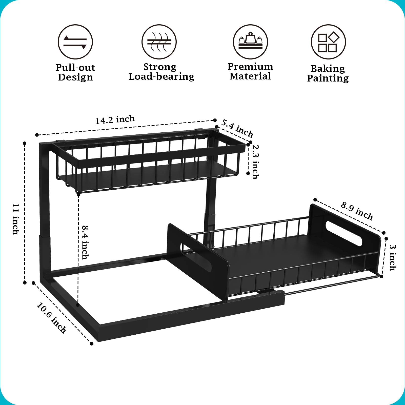 Realinn dos bandejas deslizantes bajo fregadero facilitan el acceso a objetos.