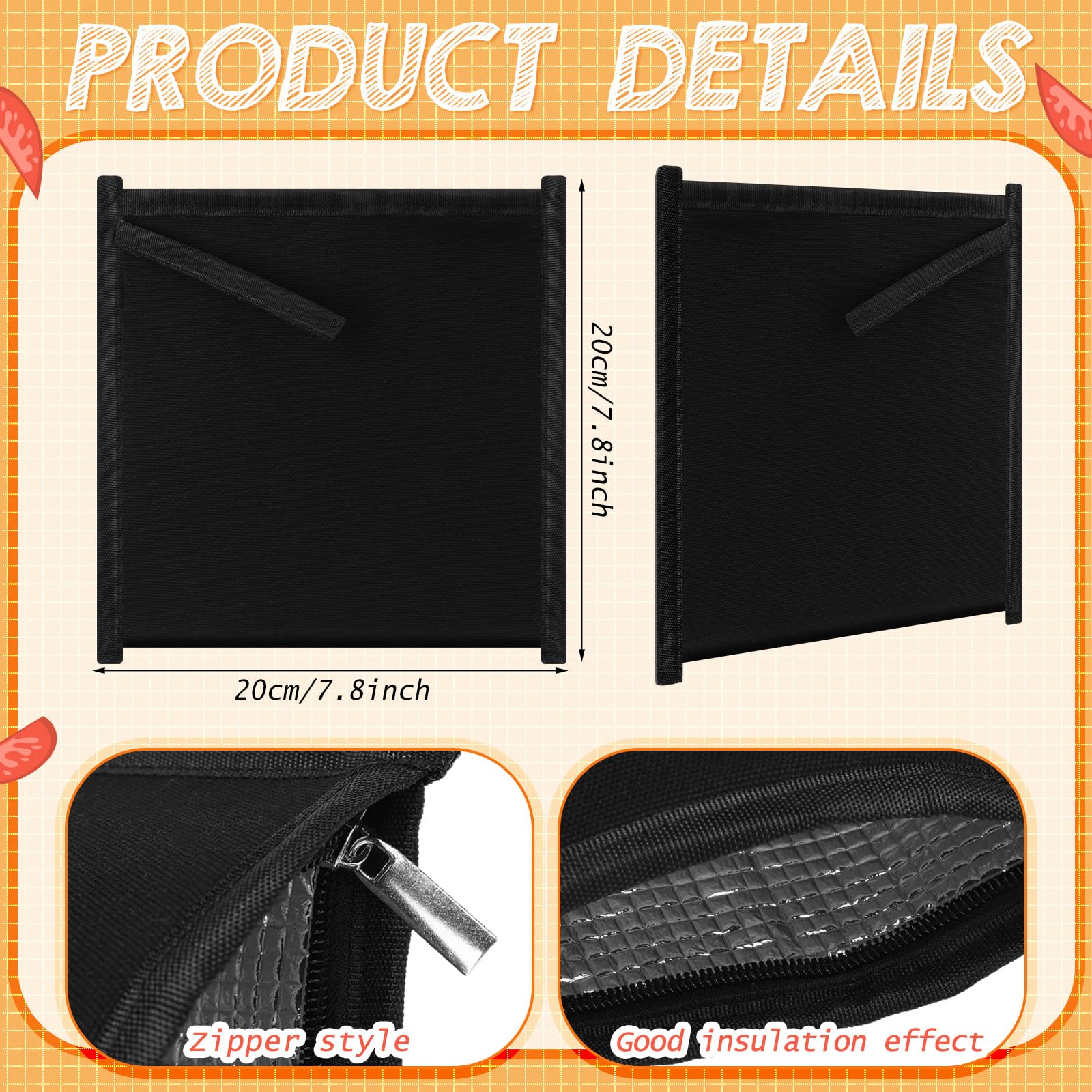 Reallnaive bolsas sándwich 20x20 cm con cierre velcro para transporte seguro.