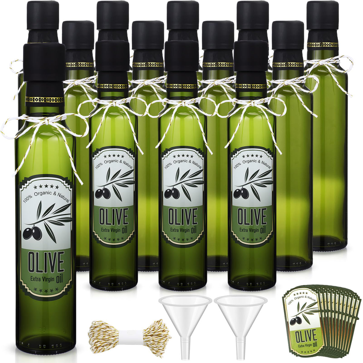 Botellas Reallnaive mini para aceite de oliva con control de vertido (8 onzas).