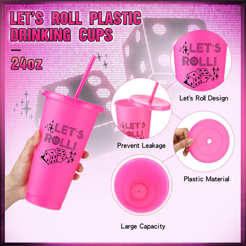 Conjunto de 12 vasos Reallnaive con tapas y pajillas para eventos.