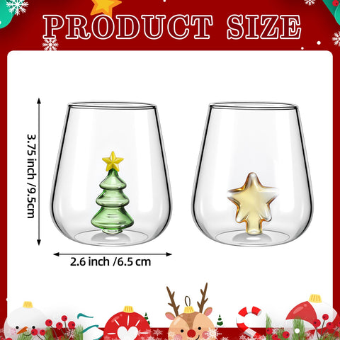 Reallnaive copa sin tallo con diseño 3D de estrella para ambiente navideño.