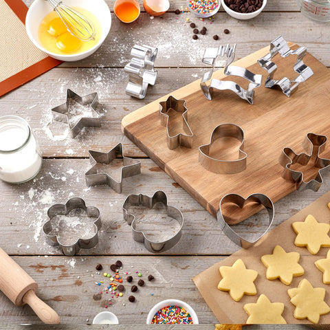 Reallnaive cortadores estrella para galletas, perfecto para repostería navideña y detalles.