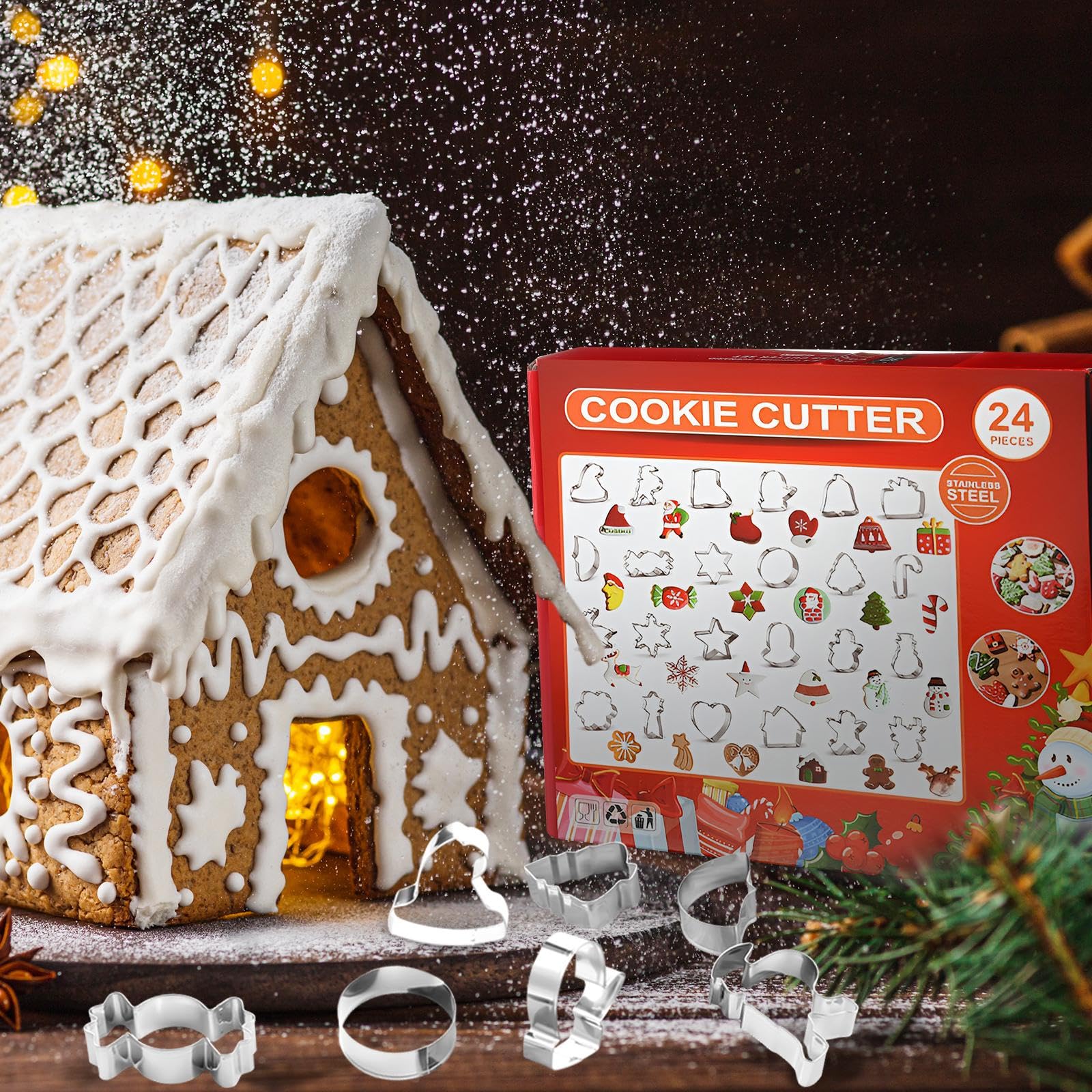 Reallnaive cortadores muñeco nieve para galletas, ideal para decoraciones temáticas.