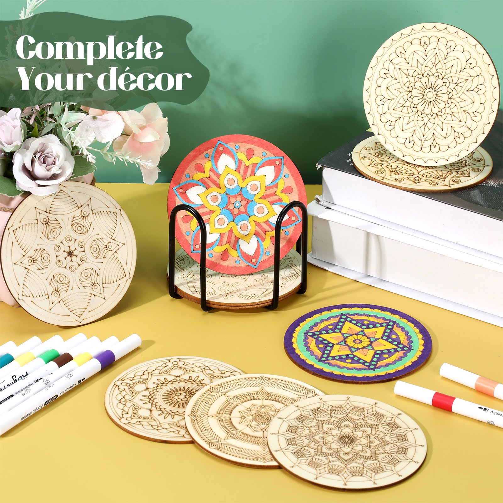 Reallnaive: detalle de mandalas en madera para regalar.
