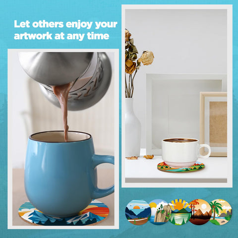 Reallnaive posavasos con diseños paisajes, decoración y regalo perfecto.
