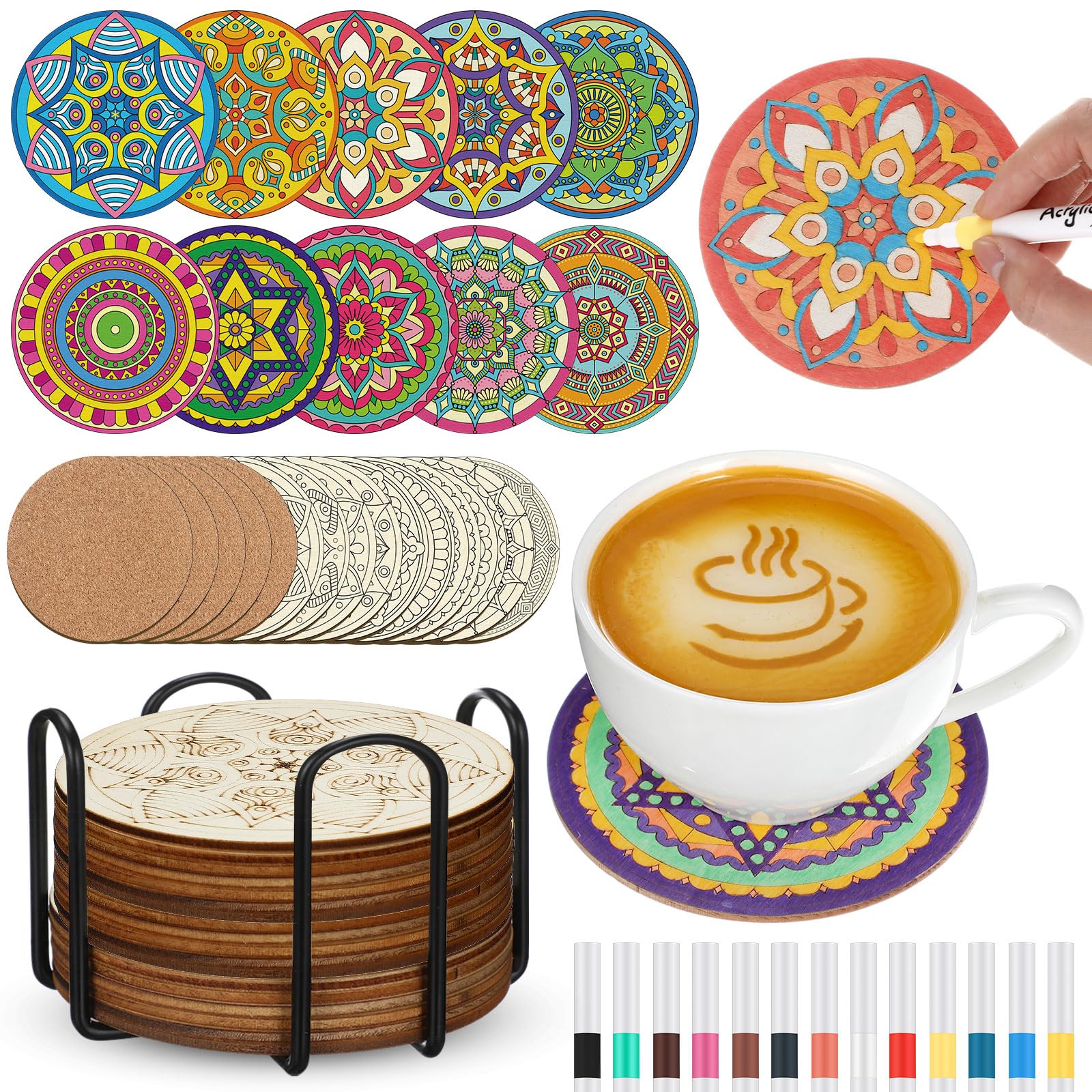 Reallnaive: mandalas en madera para colorear y decorar espacios.