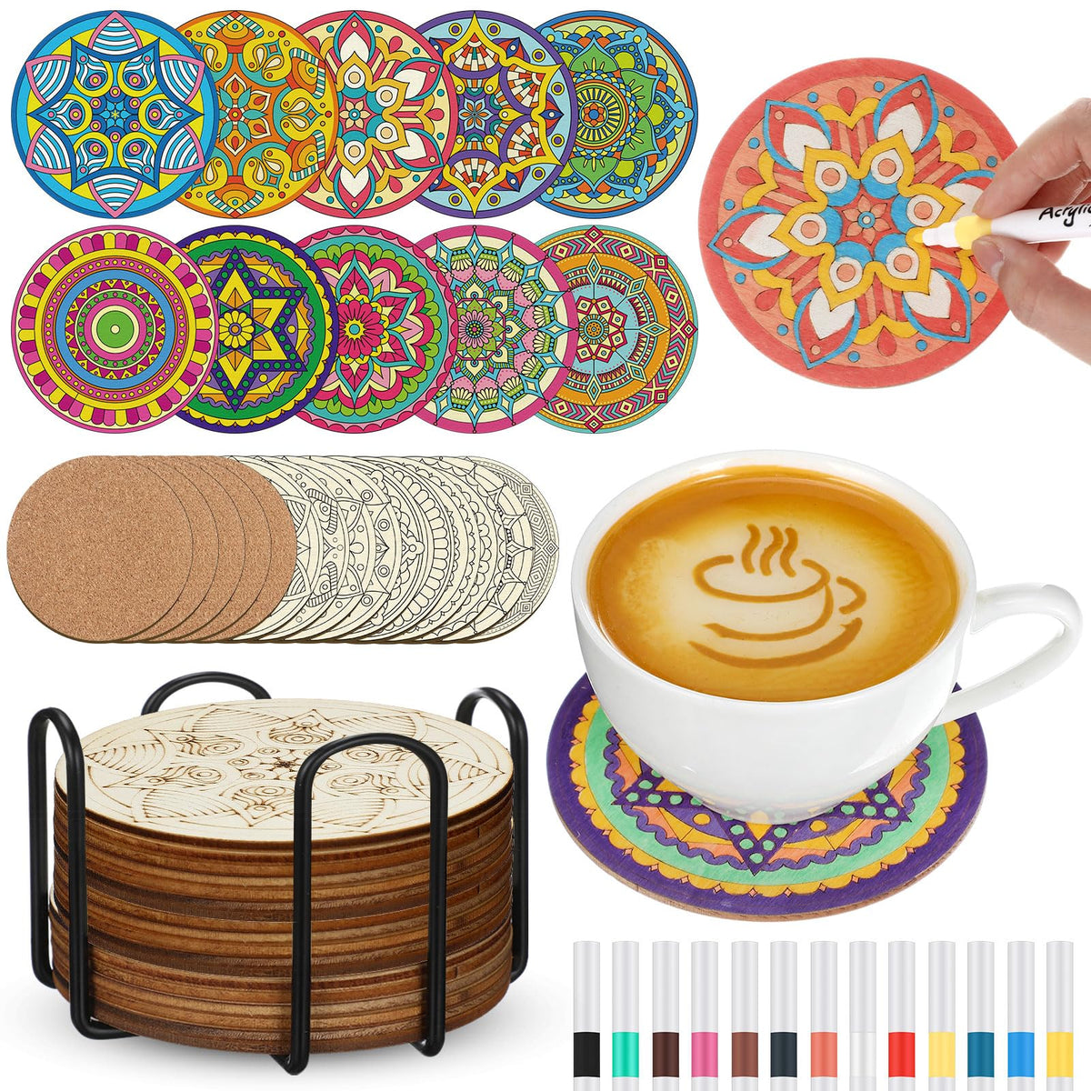 Reallnaive: mandalas en madera para colorear y decorar espacios.