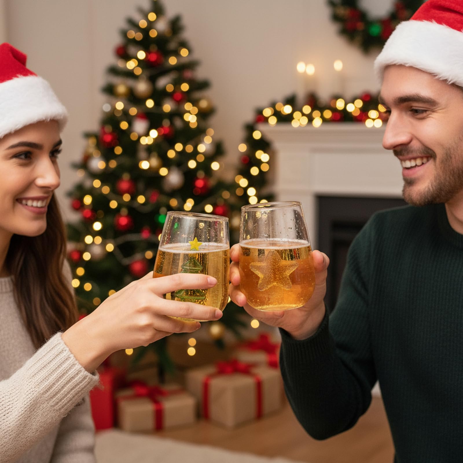 Paquete de 2 copas navideñas Reallnaive para fiestas y regalos.