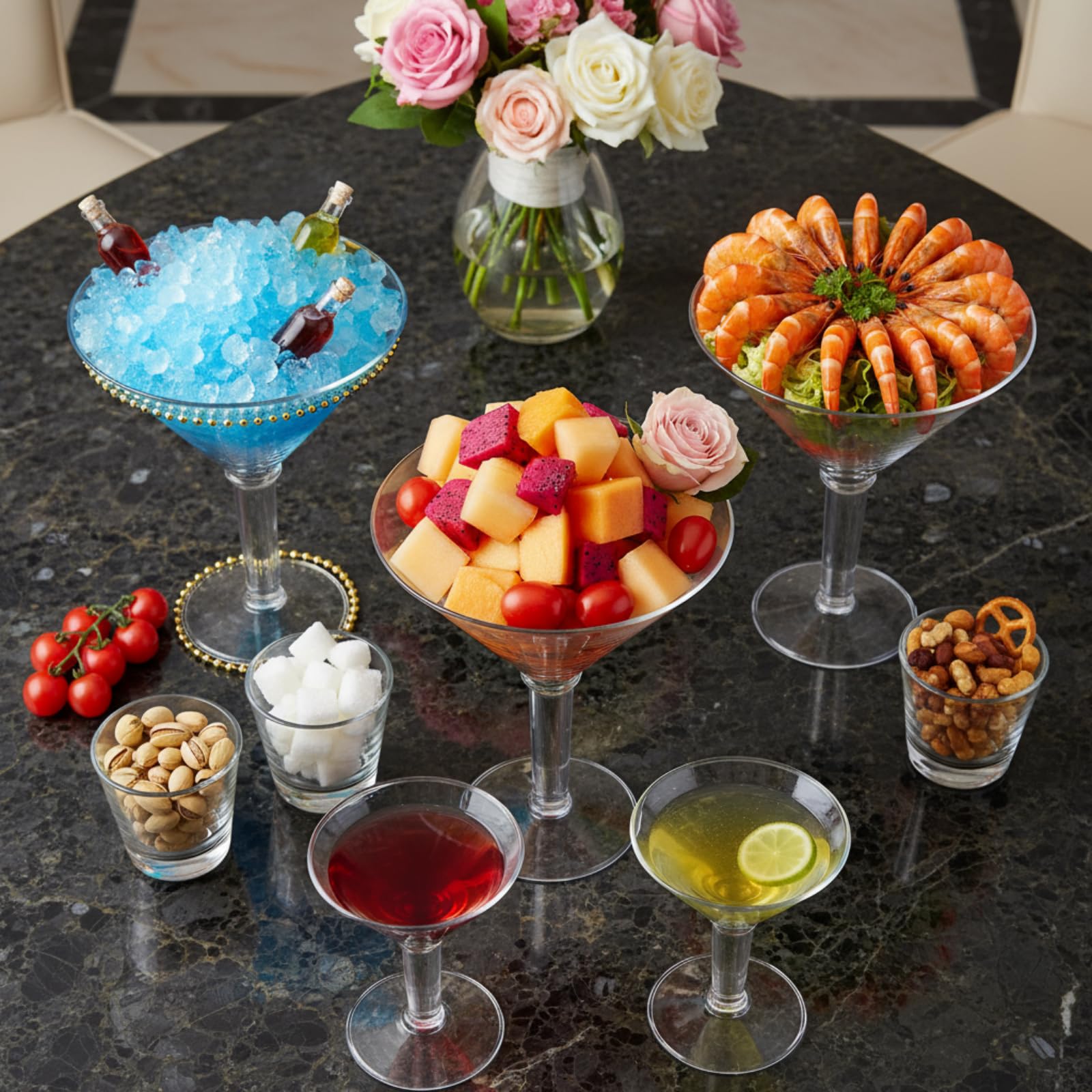 Vaso martini Reallnaive transparente, aspecto de vidrio para un estilo elegante.