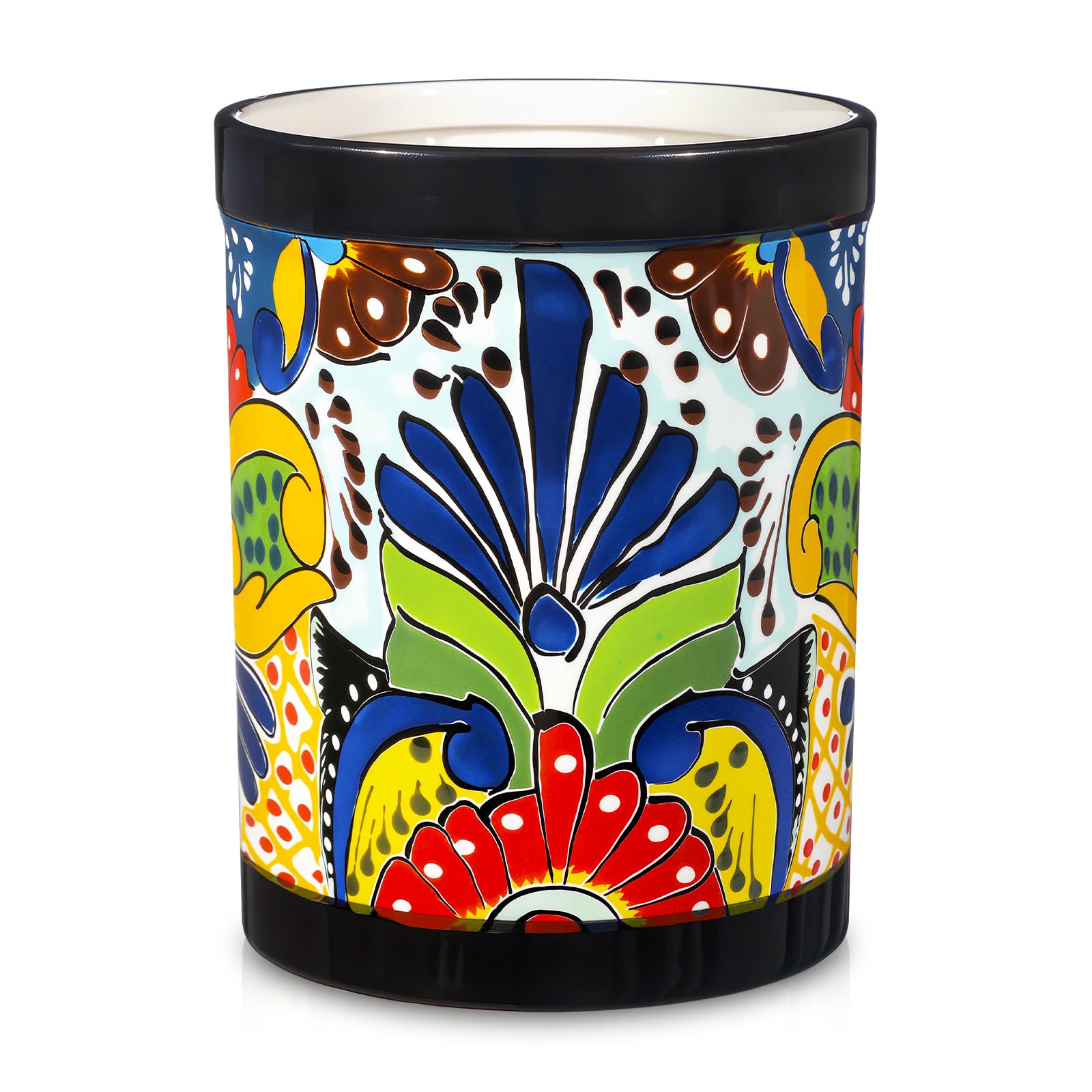 Reallnaive Porta Utensilios Talavera, gran base estable para utensilios de cocina