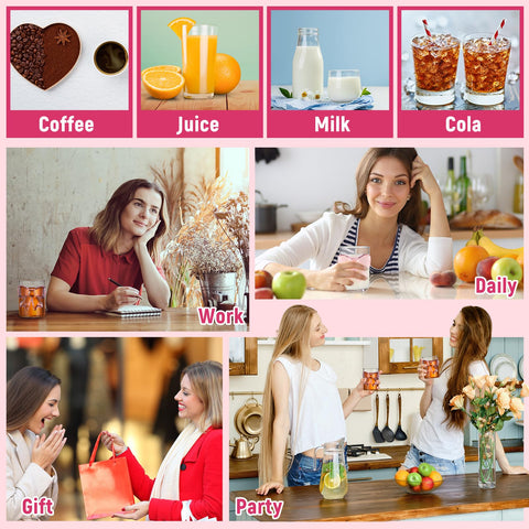 Presentación romántica de Reallnaive para fiestas y aniversarios con copas rosa