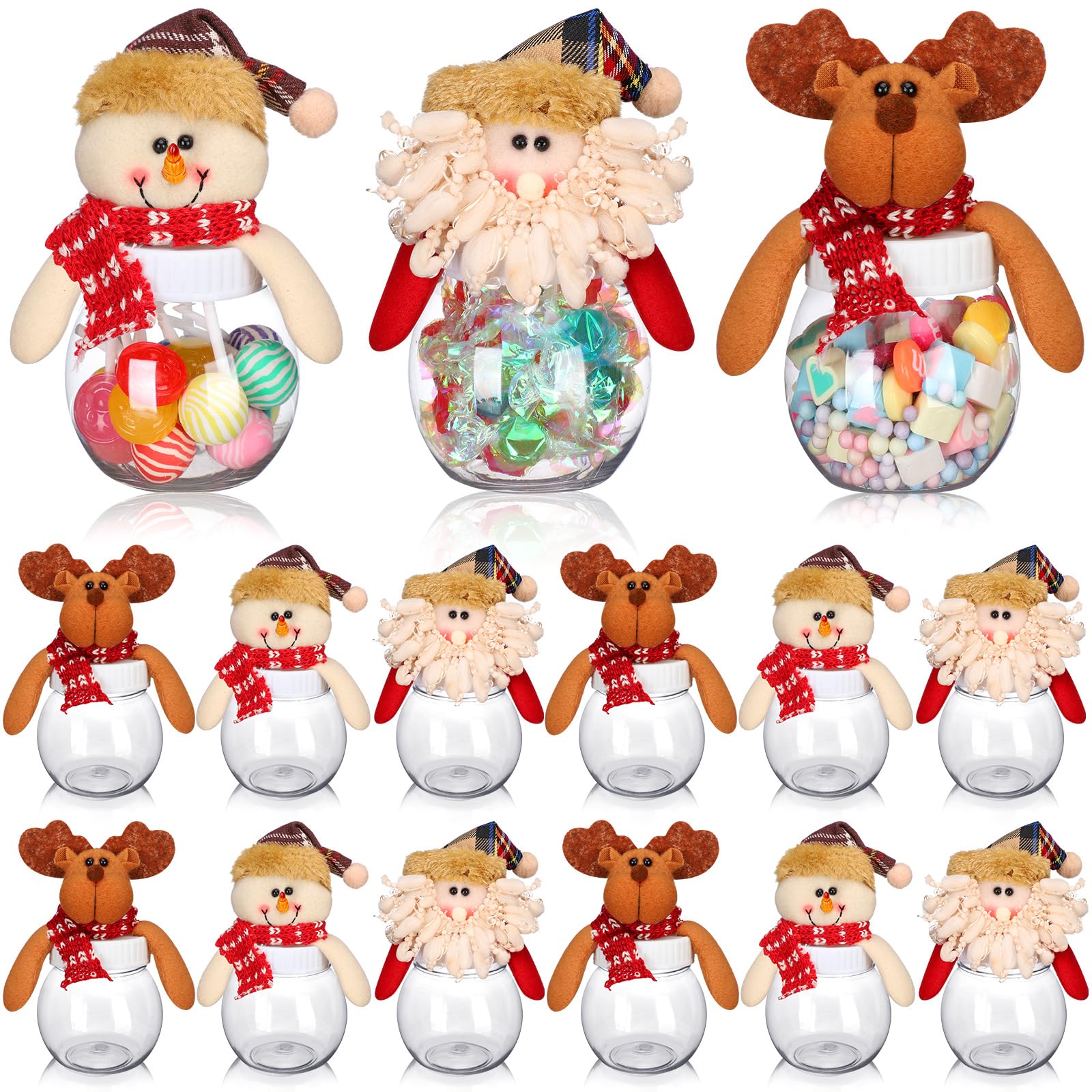 Tarro navideño Reallnaive con tapa Santa, ideal para regalos y dulces festivos.