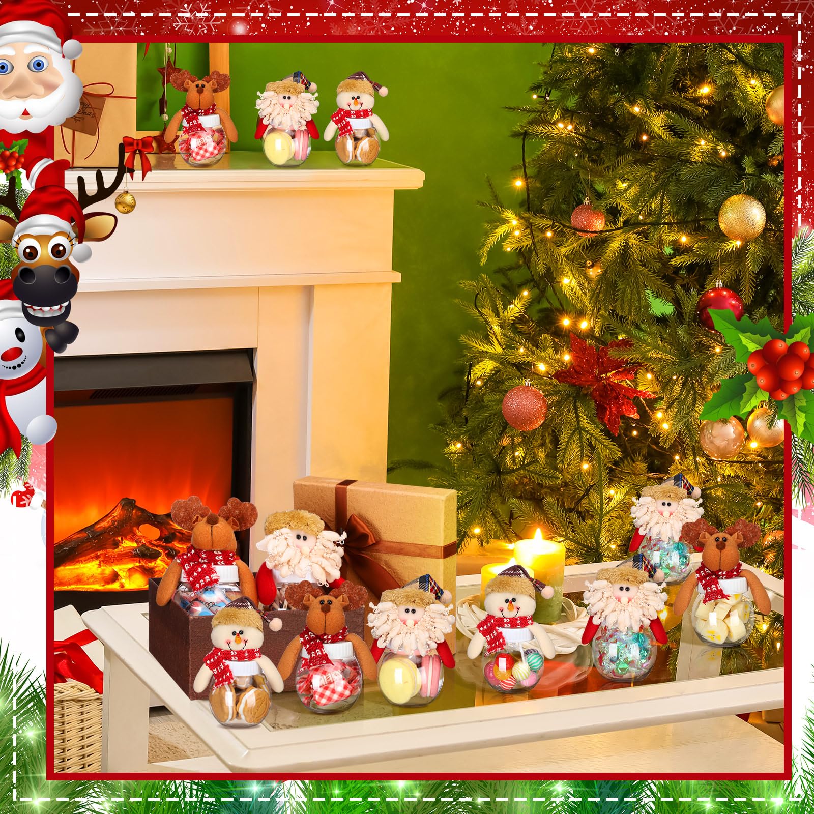 Tarro navideño Reallnaive para galletas y chocolate, práctico y decorativo.