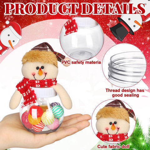 Tarro plástico transparente Reallnaive, diseño navideño para mostrar contenidos.