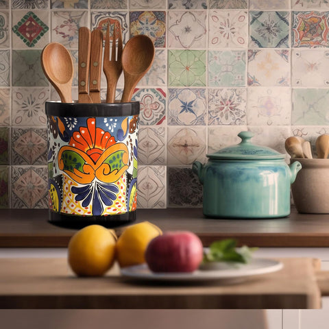 Reallnaive Utensilios Talavera decorativo para cocina, uso multifuncional