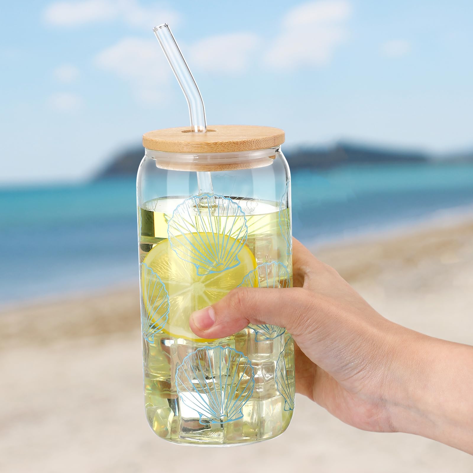 Vaso Reallnaive oceano concha diseño, perfecto para casa o fiestas