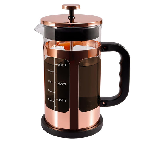 RealPero prensa francesa, jarra de vidrio grueso, apta para café o té seguro.