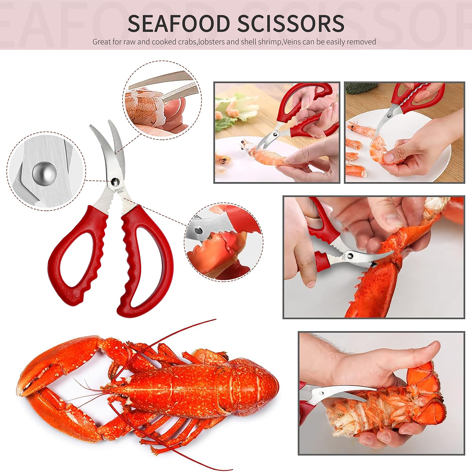 Reasmi tijeras para mariscos: cortan cáscaras duras con facilidad