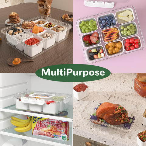 Bandeja REBECAT con manijas ergonómicas para transporte cómodo en eventos.