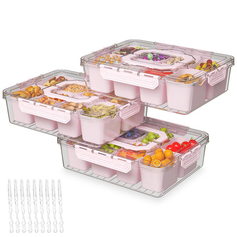 REBECAT bandeja dividida con tapa, perfecta para servir aperitivos ordenados y frescos.