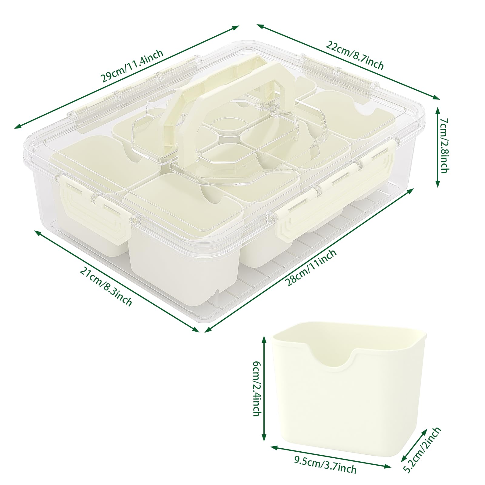 REBECAT bandeja dividida para fiesta con diseño beige neutro y estilo moderno