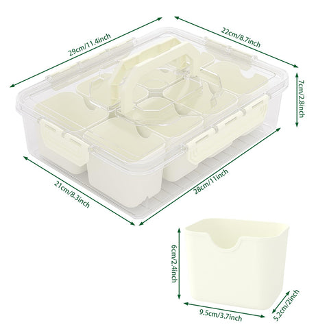 REBECAT bandeja dividida para fiesta con diseño beige neutro y estilo moderno