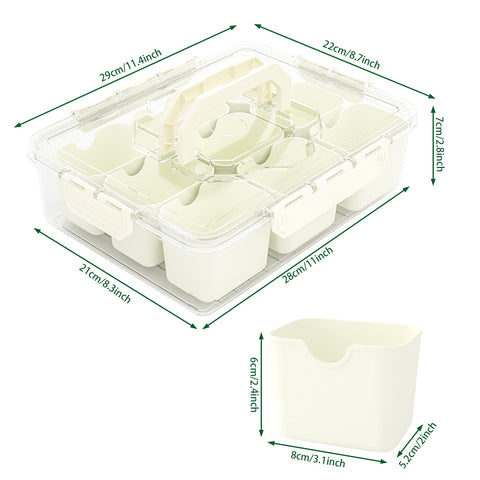 Bandeja REBECAT para frutas y vegetales, compartimentos para organización.