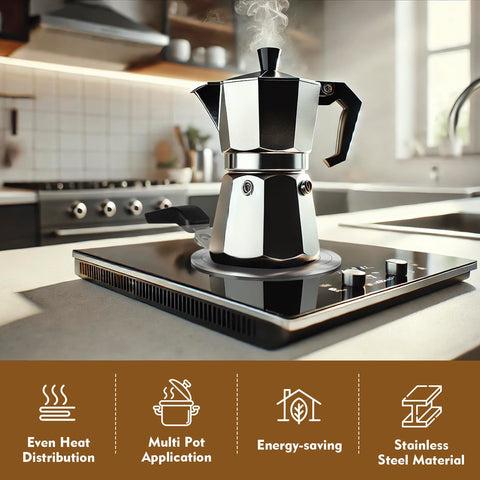 Difusor de calor para moka pot, control de temperatura mejorado.