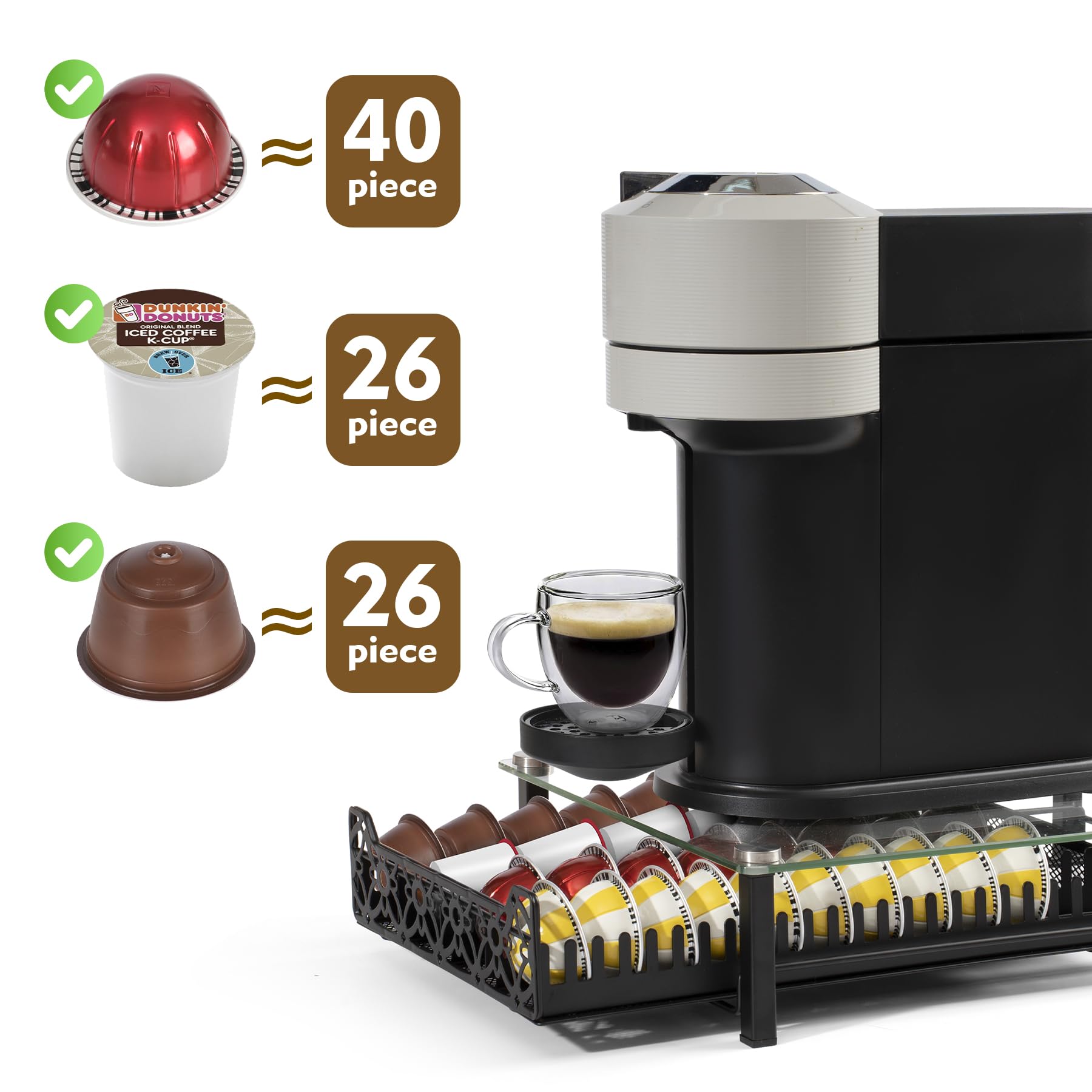 RECAPS superficie superior despejada para colocar la cafetera.