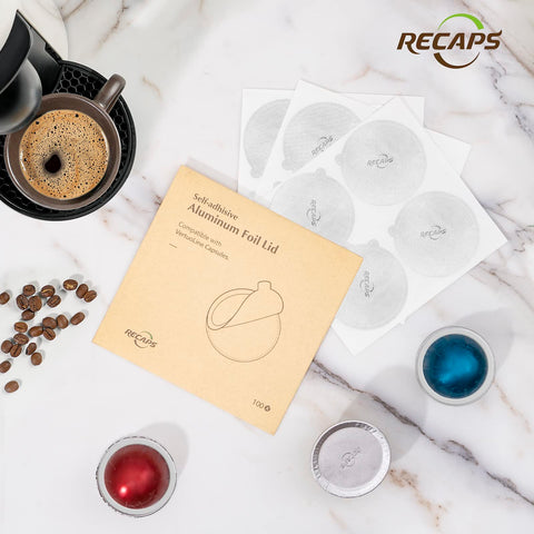 RECAPS tapas aluminio 62mm para VertuoLine, listo para reutilizar