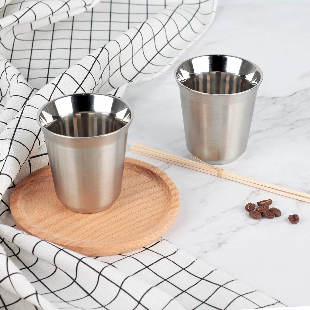 RECAPS tazas con diseño de doble pared, manteniendo la bebida a temperatura