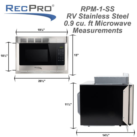 RecPro microondas RV inicio de 30 segundos para rápida activación.