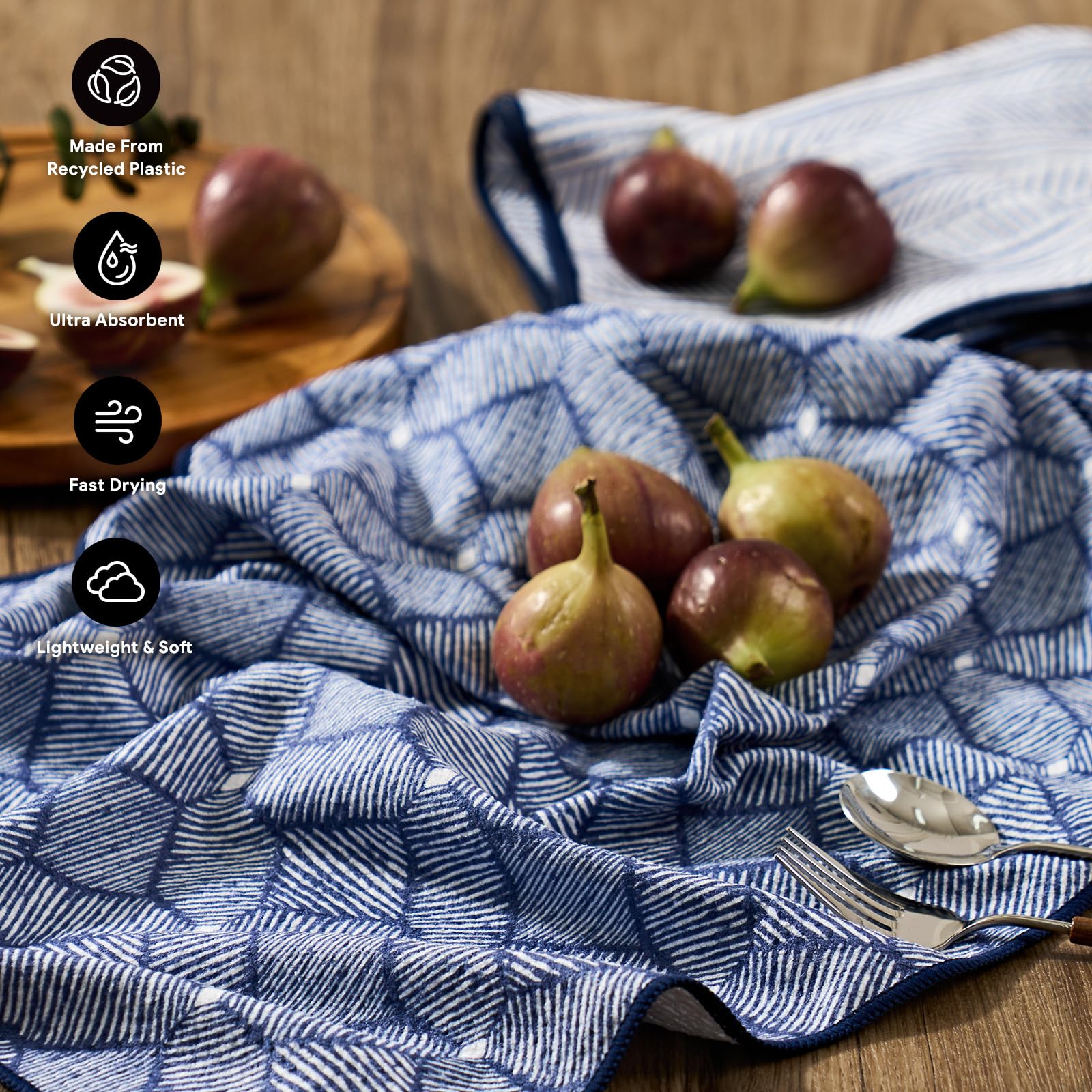RECYCO toallas absorbentes de microfibra para cocina, dos piezas incluidas