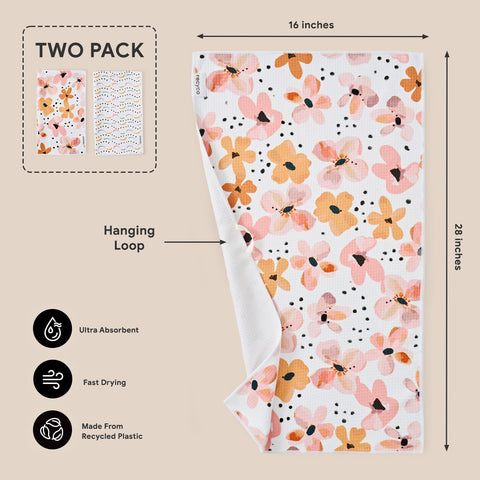 RECYCO Waffle Blossom Breeze: lavado fácil con lavado normal sin tratamientos especiales.