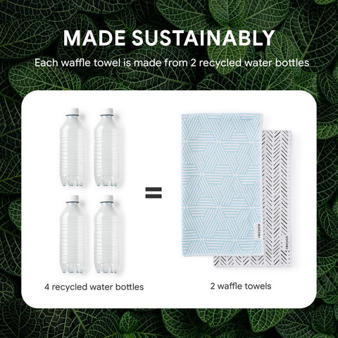 RECYCO toallas, diseño patrón laberinto moderno, añaden estilo a la cocina.