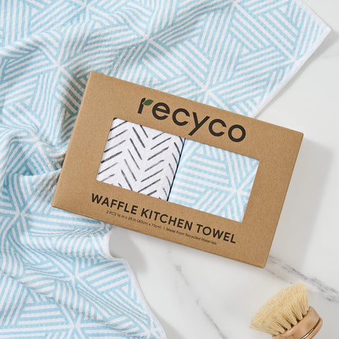 RECYCO toallas lavado fácil y duraderas gracias a su tejido resistente.