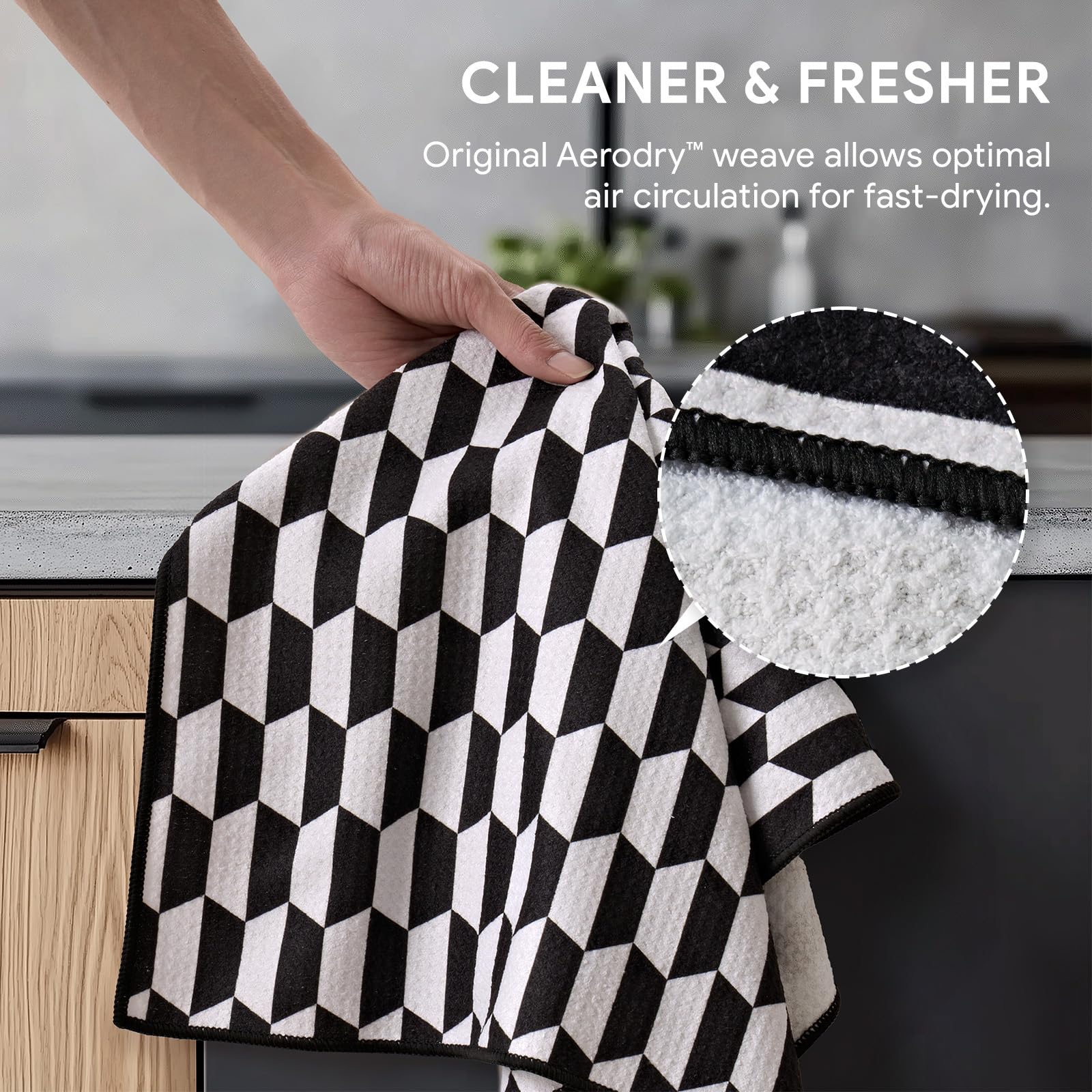 RECYCO toallas waffle absorbencia-alta para secar platos rápido.
