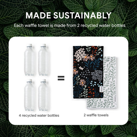 RECYCO: toallas waffle con bucle para colgar fácilmente.
