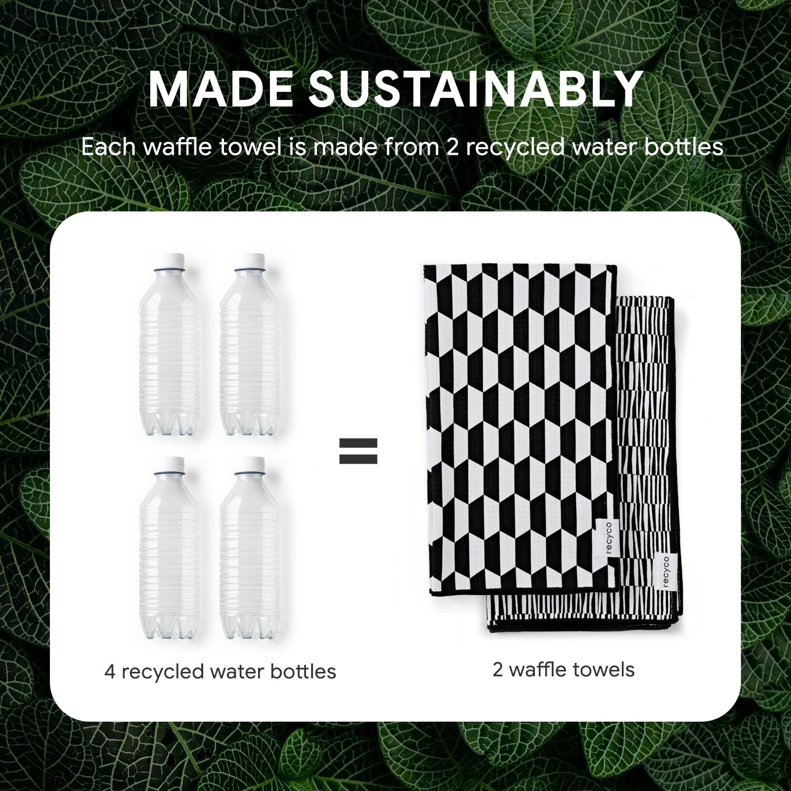 RECYCO toallas waffle secado-rapido para uso diario.