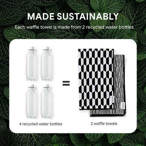 RECYCO toallas waffle secado-rapido para uso diario.