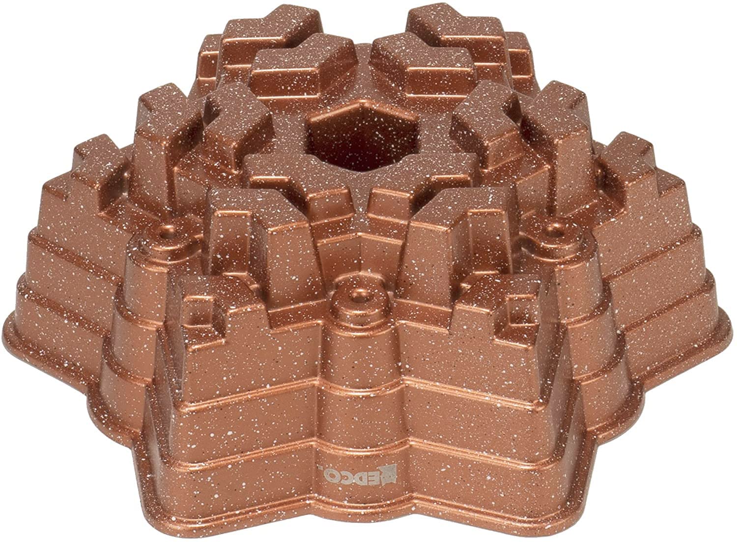 Red Co. molde 8 tazas copo de nieve cobre para horneado uniforme